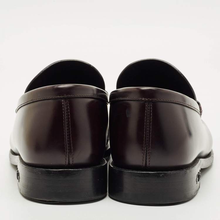 Pre Owned Louis Vuitton Burgundy Leather Major loafers Size 41.5