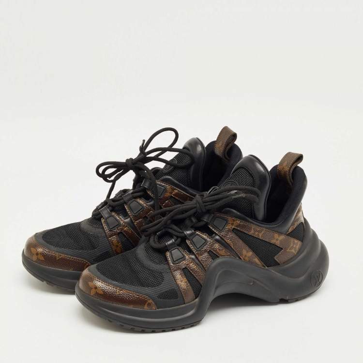 Pre Owned Louis VuittonBlack/Brown Monogram Canvas and Mesh Archlight Sneakers Size 41