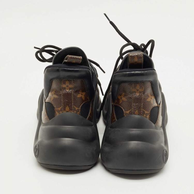Pre Owned Louis VuittonBlack/Brown Monogram Canvas and Mesh Archlight Sneakers Size 41