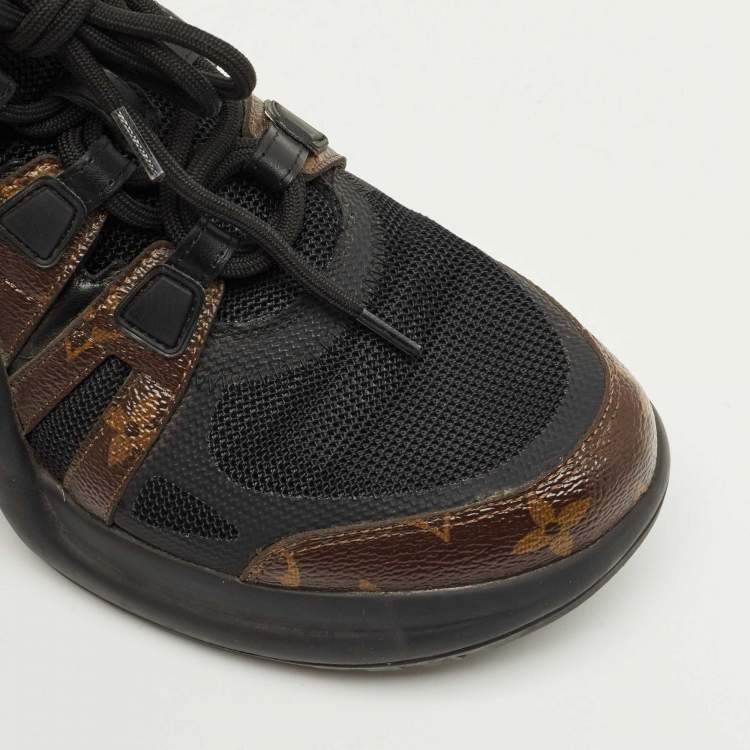 Pre Owned Louis VuittonBlack/Brown Monogram Canvas and Mesh Archlight Sneakers Size 41