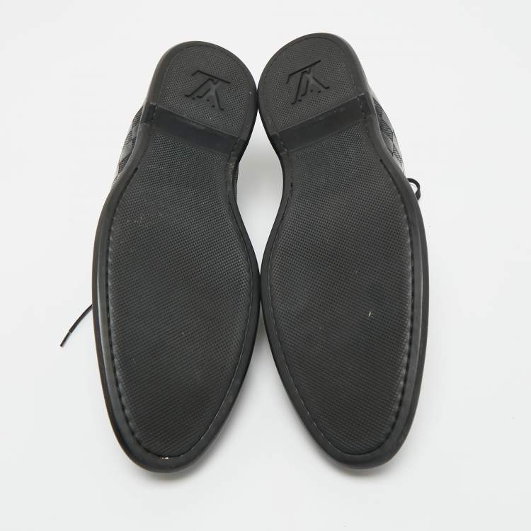 Pre Owned Louis Vuitton Black Leather Lace Up Derby Size 40.5