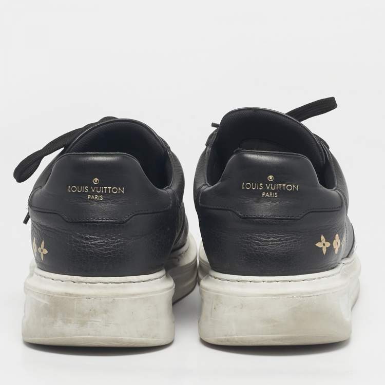 Pre Owned Louis Vuitton Black Leather Beverly Hills Low Top Sneakers Size 41