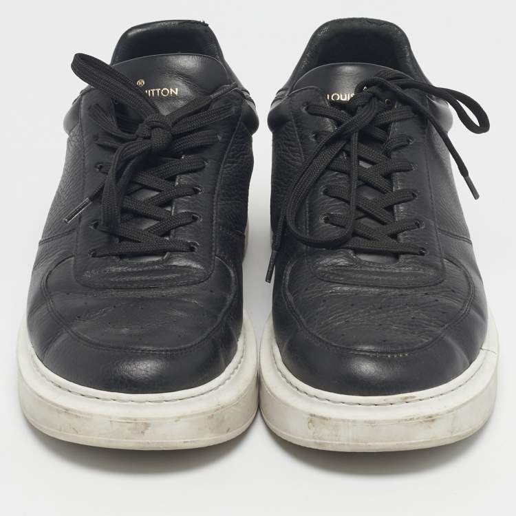 Pre Owned Louis Vuitton Black Leather Beverly Hills Low Top Sneakers Size 41