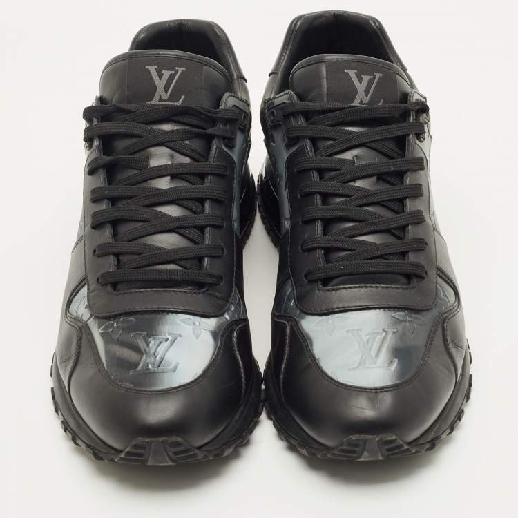 Pre Owned Louis Vuitton Black/Grey PVC and Leather Run Away Low Top Sneakers Size 43