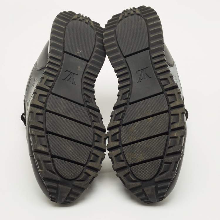 Pre Owned Louis Vuitton Black/Grey PVC and Leather Run Away Low Top Sneakers Size 43