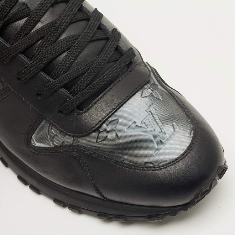 Pre Owned Louis Vuitton Black/Grey PVC and Leather Run Away Low Top Sneakers Size 43