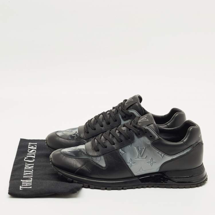 Pre Owned Louis Vuitton Black/Grey PVC and Leather Run Away Low Top Sneakers Size 43
