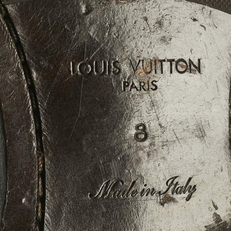 Pre Owned Louis Vuitton Brown Brogue Leather Lace Up Derby Size 42