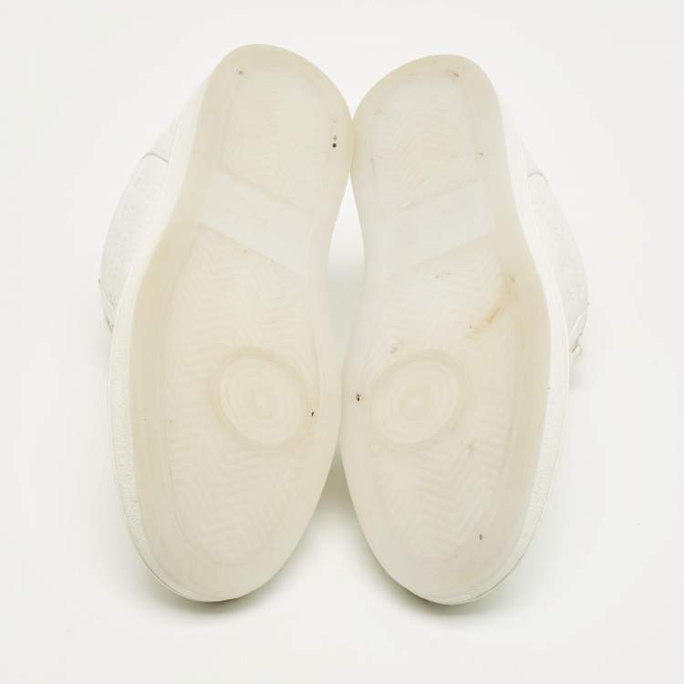 Pre Owned Louis Vuitton White Leather Rivoli Lace Up Sneakers Size 42