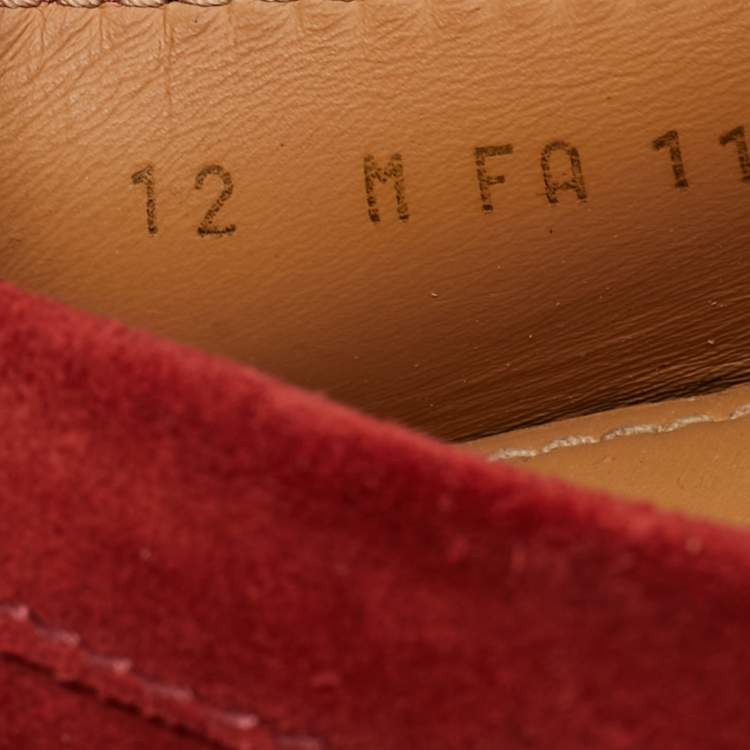 Pre Owned Louis Vuitton Burgundy Suede Monte Carlo Loafers Size 46