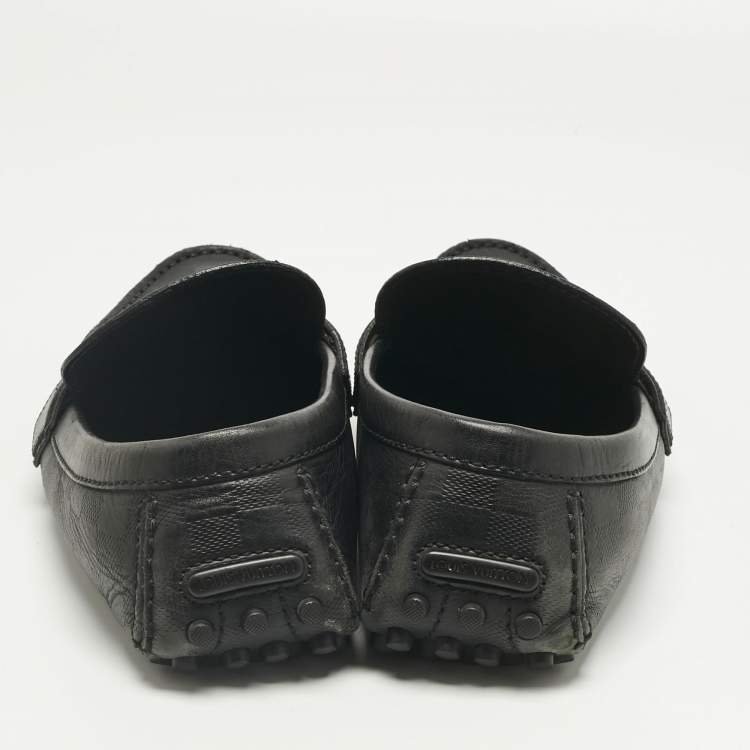 Pre Owned Louis Vuitton Black Demier Leather Hockenheim Loafers Size 44.5