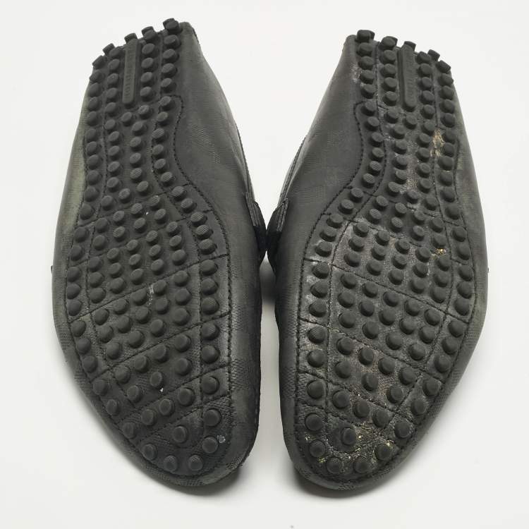 Pre Owned Louis Vuitton Black Demier Leather Hockenheim Loafers Size 44.5