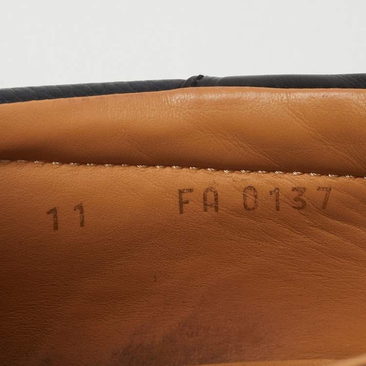 Pre Owned Louis Vuitton Navy Blue Leather Slip On Sneakers Size 45