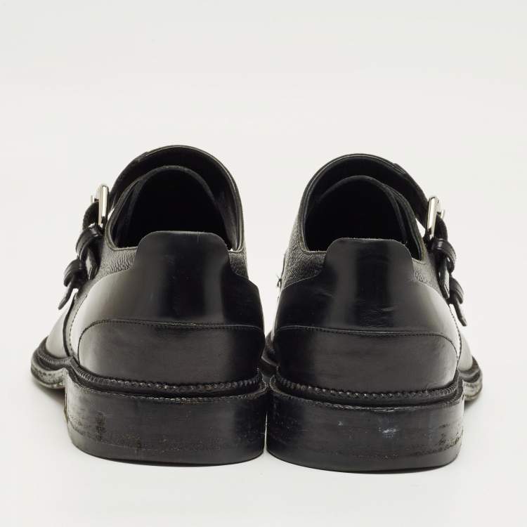 Pre Owned حذاء أوكسفورد لويس فويتون جلد أسود مونكستراب مقاس 41