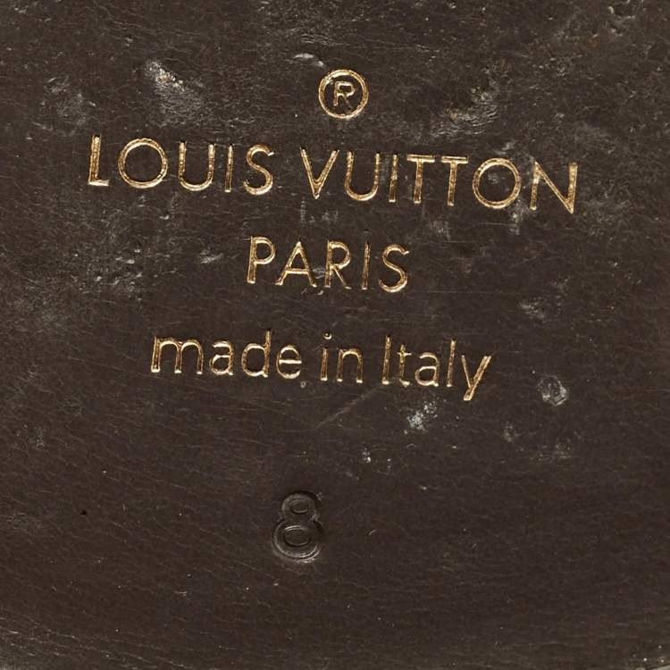 Pre Owned Louis Vuitton Brown Damier Canvas and Leather Major Loafers Size 42