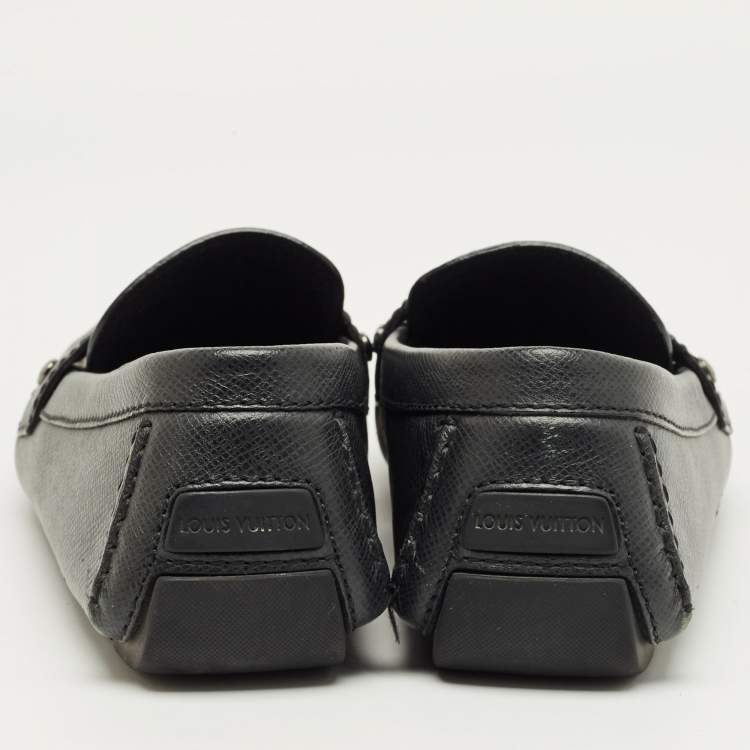 Pre Owned Louis Vuitton Black Leather Monte Carlo Loafers Size 42