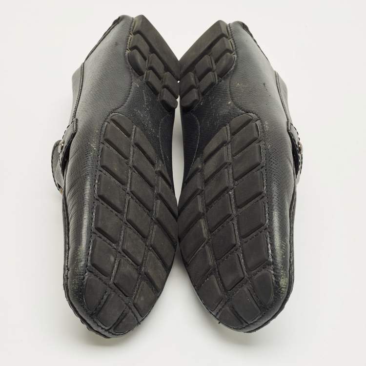 Pre Owned Louis Vuitton Black Leather Monte Carlo Loafers Size 42