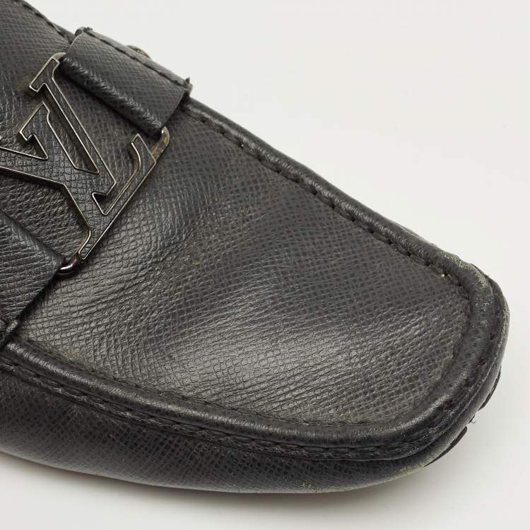 Pre Owned Louis Vuitton Black Leather Monte Carlo Loafers Size 42