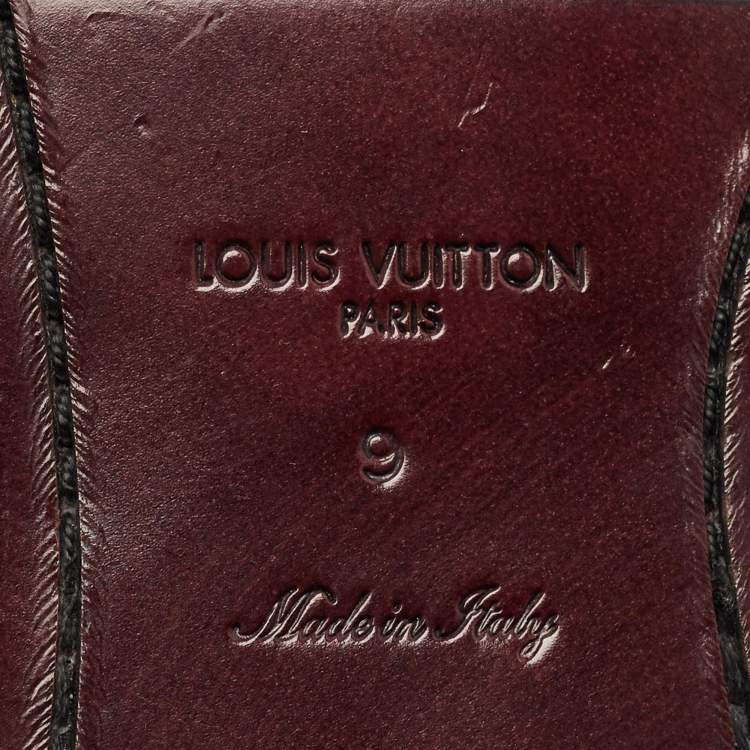 Pre Owned Louis Vuitton Burgundy Leather Norfolk Buckle Derby Size 43