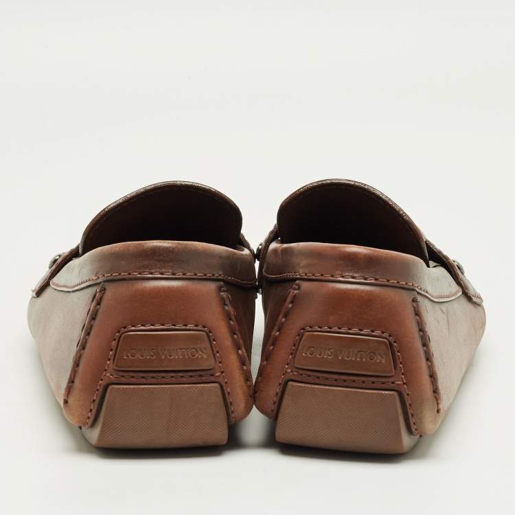 Pre Owned Louis Vuitton Brown Leather Monte Carlo Loafers Size 42