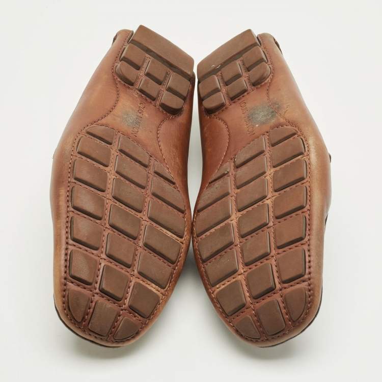 Pre Owned Louis Vuitton Brown Leather Monte Carlo Loafers Size 42