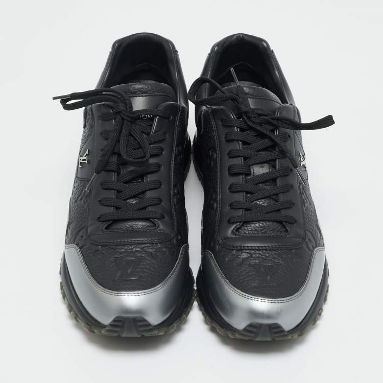 Pre Owned Louis Vuitton Two Monogram Leather Run Away Lace Up Sneakers Size 43