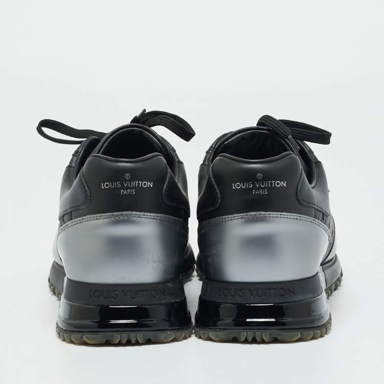 Pre Owned Louis Vuitton Two Monogram Leather Run Away Lace Up Sneakers Size 43