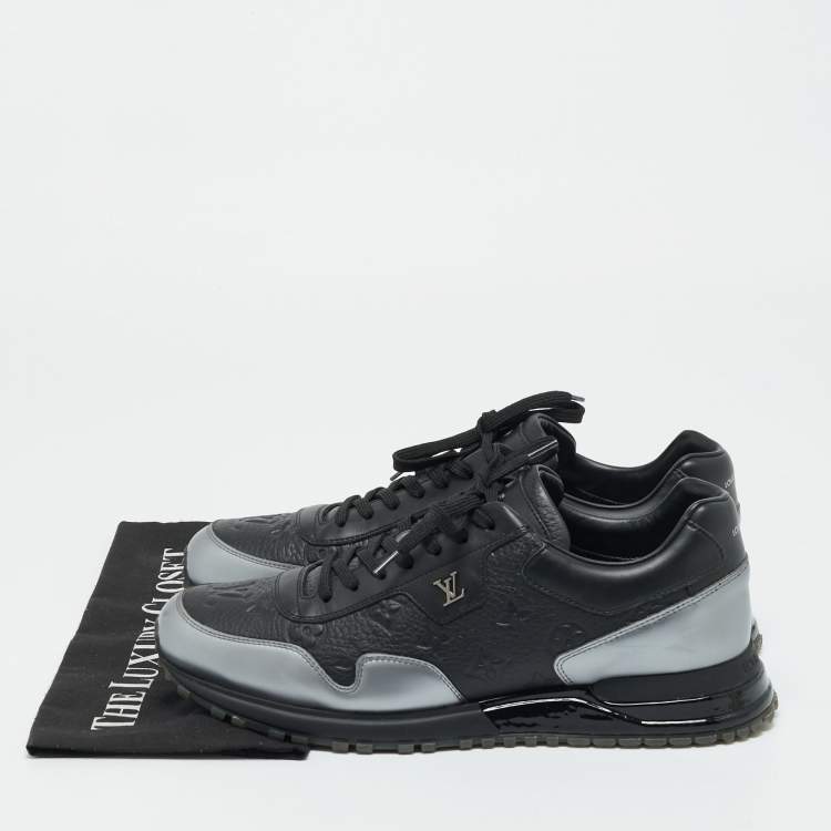 Pre Owned Louis Vuitton Two Monogram Leather Run Away Lace Up Sneakers Size 43