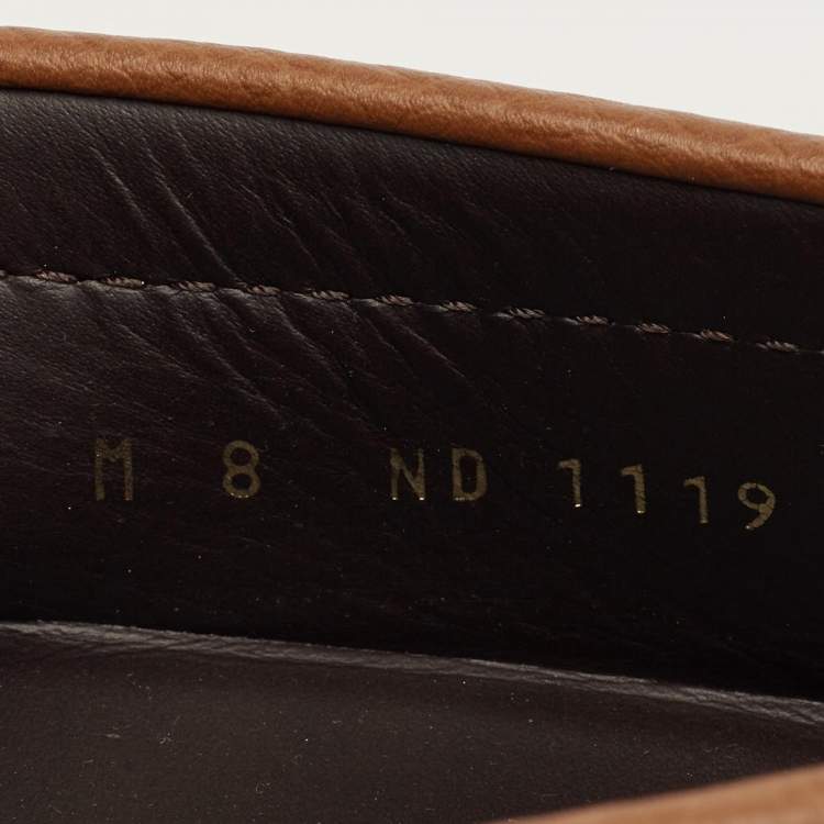 Pre Owned Louis Vuitton Brown Leather Hockenheim Loafers Size 42