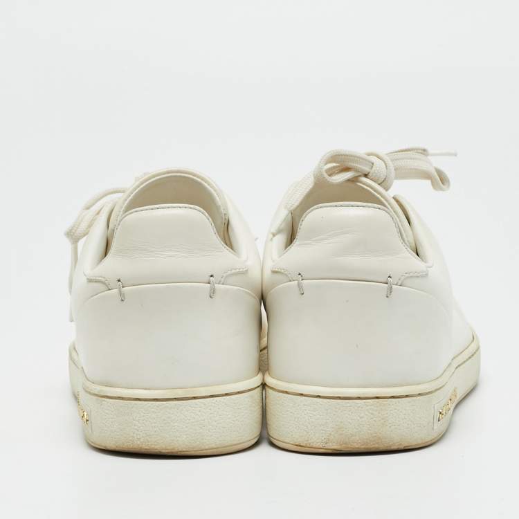 Pre Owned Louis Vuitton White Leather Frontrow Lace Up Sneakers Size 36