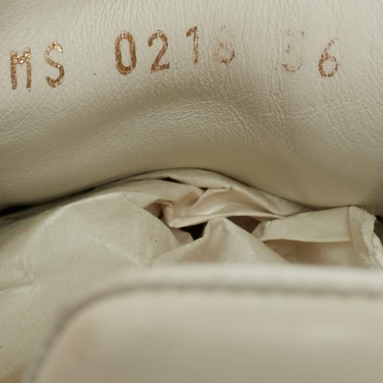 Pre Owned Louis Vuitton White Leather Frontrow Lace Up Sneakers Size 36