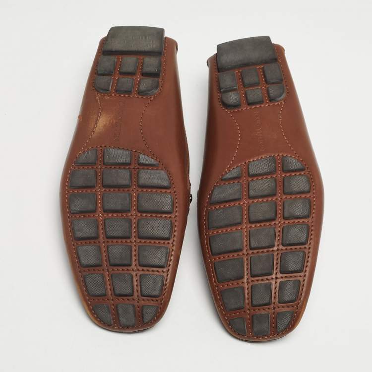 Pre Owned Louis Vuitton Brown Leather Monte Carlo Loafers Size 42.5