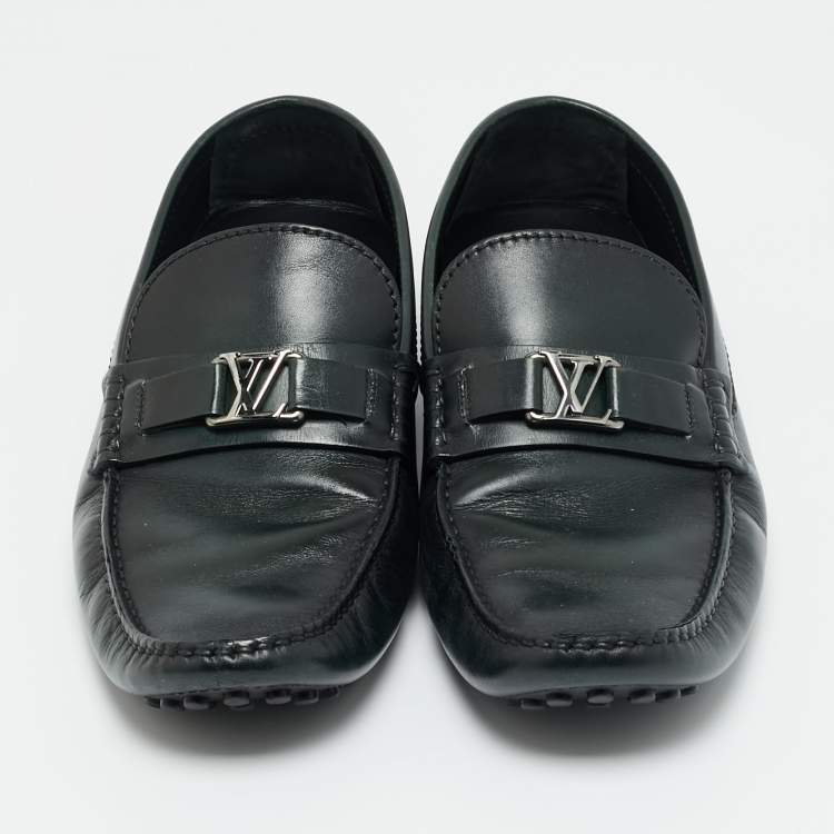 Pre Owned Louis Vuitton Black Leather Monte Carlo Loafers Size 44