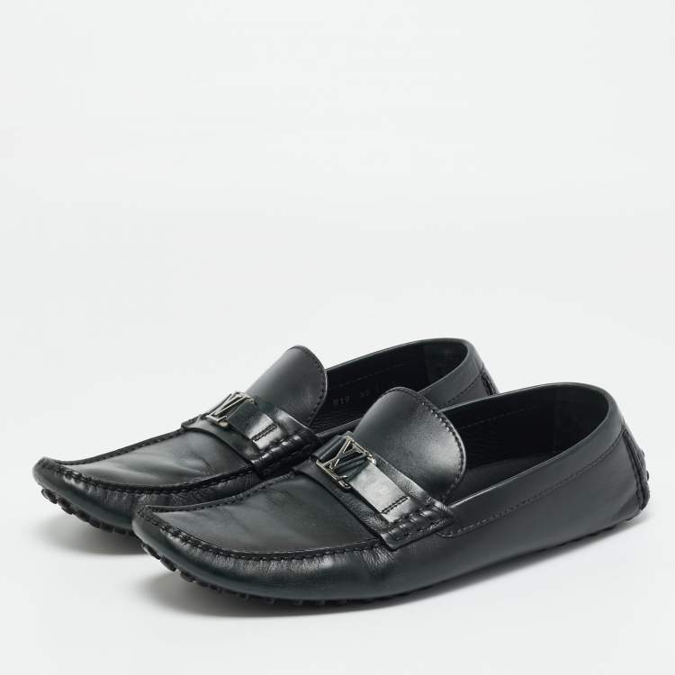 Pre Owned Louis Vuitton Black Leather Monte Carlo Loafers Size 44