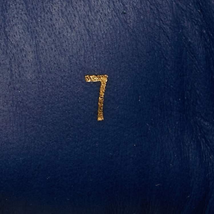 Pre Owned Louis Vuitton Blue/Brown Monogram Canvas Match Up High Top Sneakers Size 41