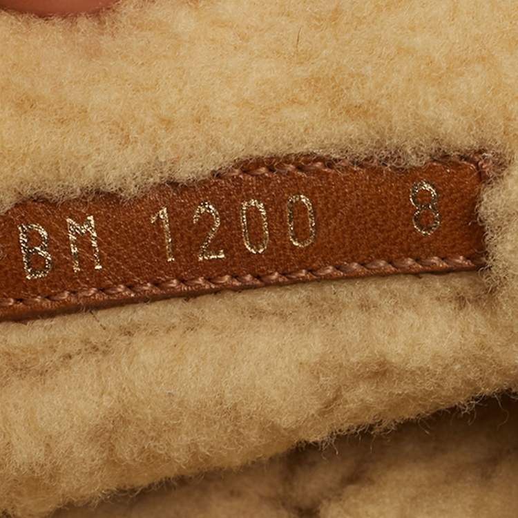 مملوكة مسبقًا Louis Vuitton Brown Suede Shearling Fur Easy Mules Size 42