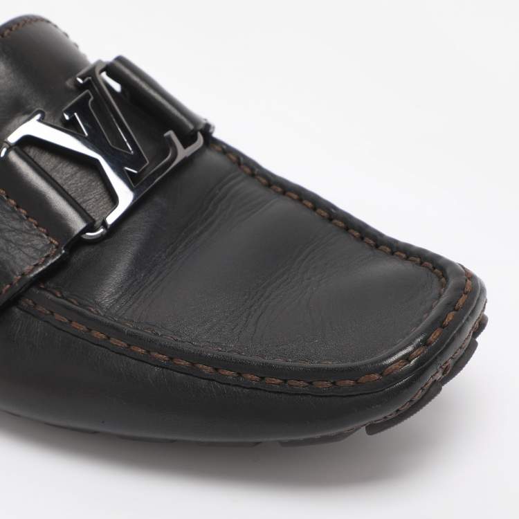Pre Owned Louis Vuitton Black Leather Monte Carlo Loafers Size 41