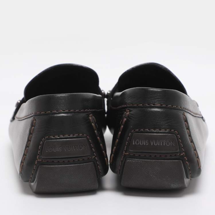 Pre Owned Louis Vuitton Black Leather Monte Carlo Loafers Size 41