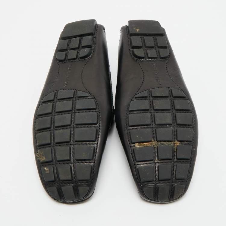 Pre Owned Louis Vuitton Monte Carlo Size 42 Black Leather Loafers
