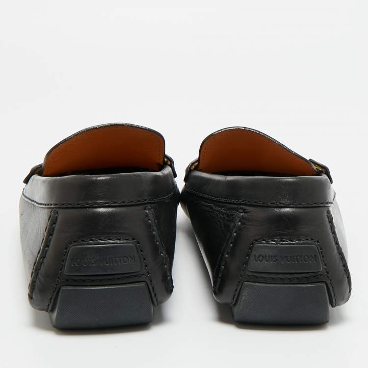 Pre Owned Louis Vuitton Monte Carlo Size 42 Black Leather Loafers