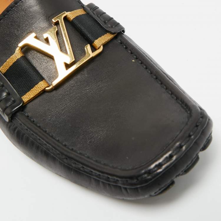 Pre Owned Louis Vuitton Monte Carlo Size 42 Black Leather Loafers