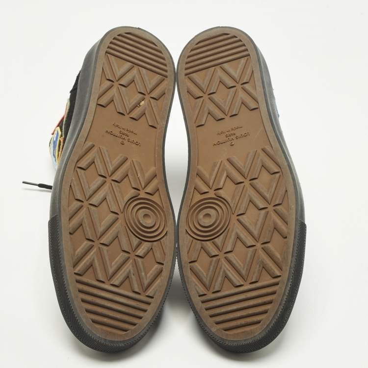 Pre Owned Louis Vuitton Tattoo Size 43 Black Canvas and Suede High Top Sneakers