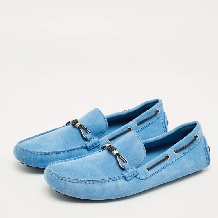 مملوكة مسبقًا Louis Vuitton Size 43 Blue Suede Driver Loafers