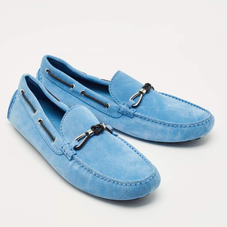 مملوكة مسبقًا Louis Vuitton Size 43 Blue Suede Driver Loafers