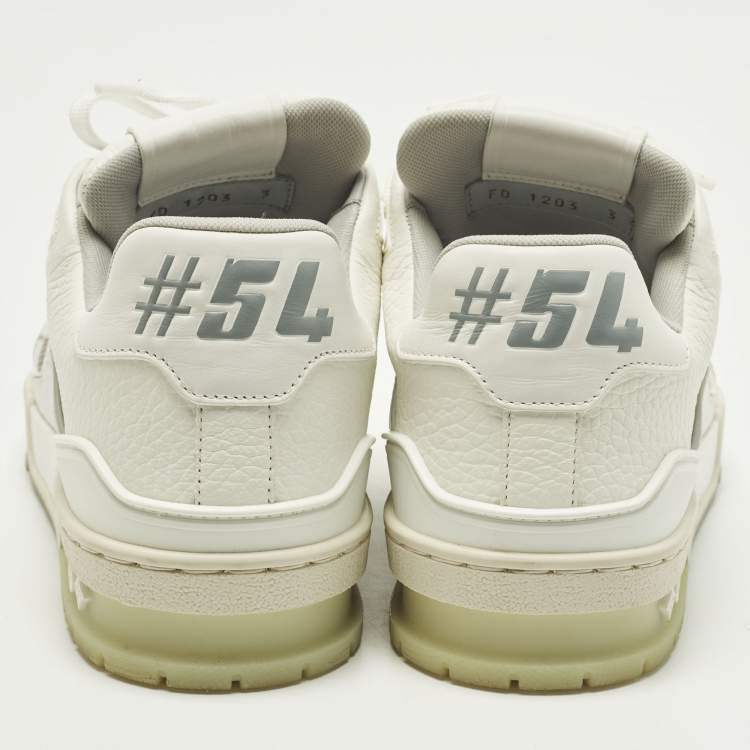 Pre Owned Louis Vuitton LV Trainer Size 35 White Leather Lace Up Sneakers