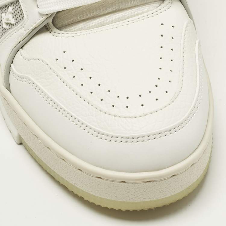 Pre Owned Louis Vuitton LV Trainer Size 35 White Leather Lace Up Sneakers