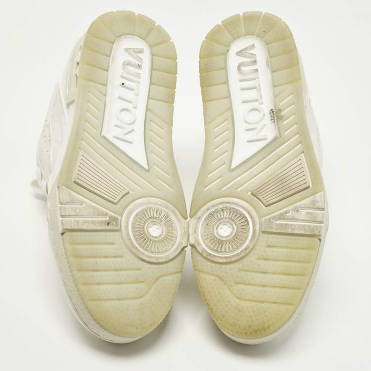 Pre Owned Louis Vuitton LV Trainer Size 35 White Leather Lace Up Sneakers