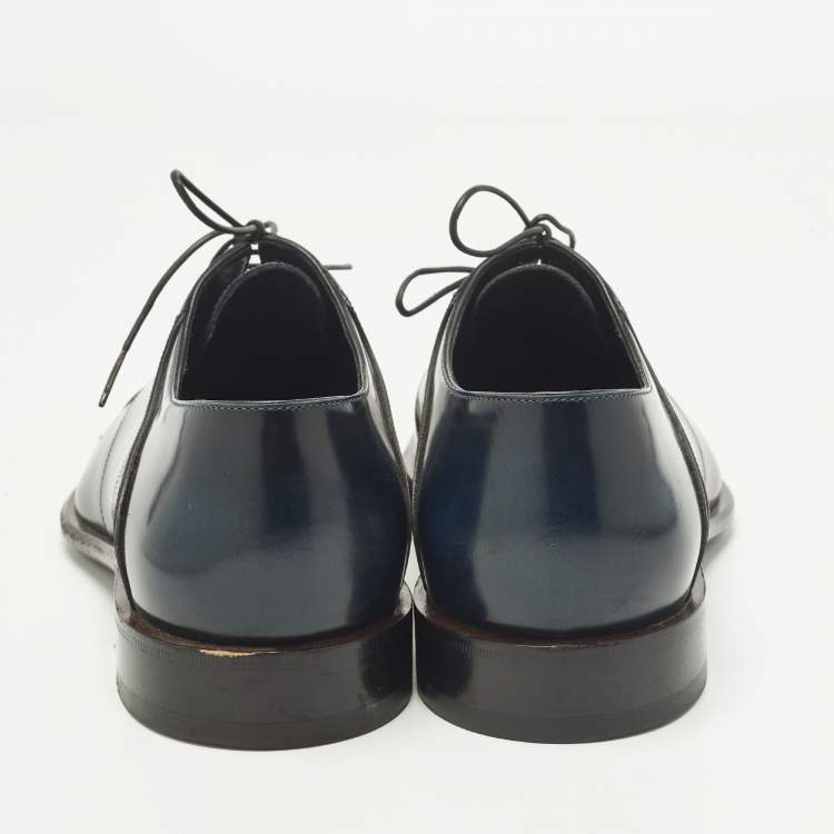 Pre Owned حذاء أوكسفورد لوي فيتون برباط دامييه أسود منقوش مقاس 42