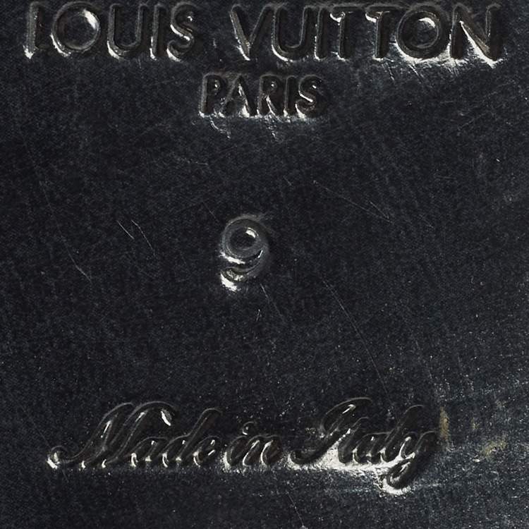 Pre Owned حذاء أوكسفورد لوي فيتون برباط دامييه أسود منقوش مقاس 42