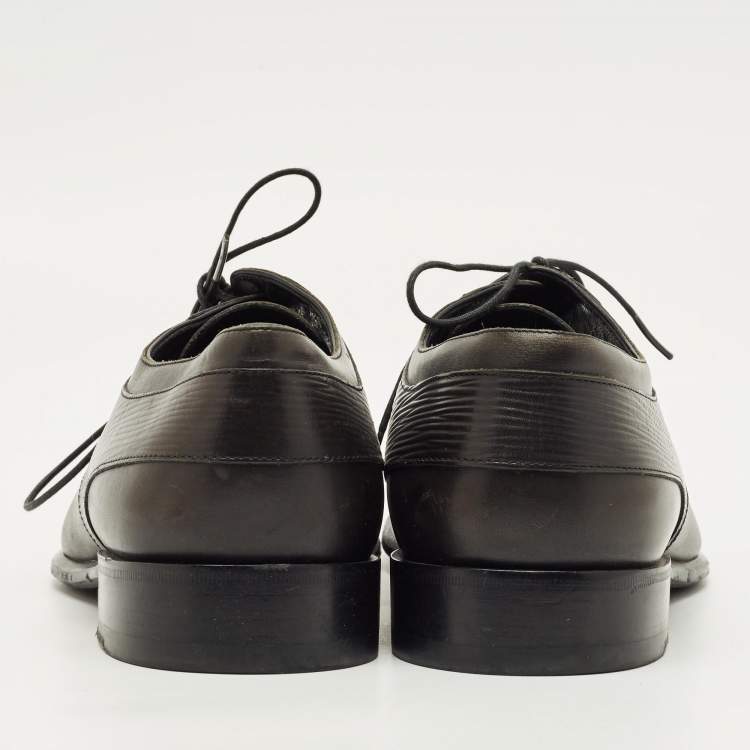 Pre Owned Louis Vuitton Size 41 Black Epi Leather and Leather Lace Up Derby